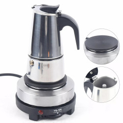 cafetera expressomaker moka acero inoxidable  con estufa