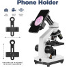 Microscopio estudiantil 40x-2000x con soporte para telefono