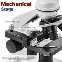 Microscopio estudiantil 40x-2000x con soporte para telefono