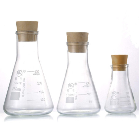 juego de frasco de vidrio de borosilicato graduado 8.5 fl oz5.1fl oz y 1.7fl oz