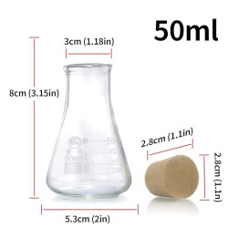 juego de frasco de vidrio de borosilicato graduado 8.5 fl oz5.1fl oz y 1.7fl oz