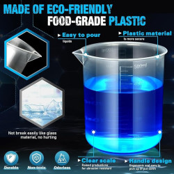 kit de laboratorio  de vasos y cilindros medidores de plastico