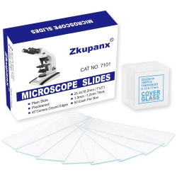 caja de portaobjetos de vidrio 50 diapositivas y 100 cubre objetos