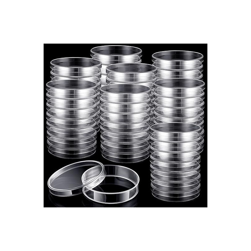 placas Petri de plastico esteril con tapas de 2362diametrox 0.591 (10 unidades)