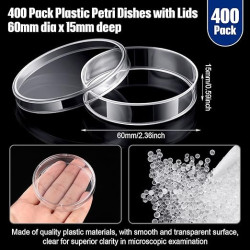placas Petri de plastico esteril con tapas de 2362diametrox 0.591 (10 unidades)