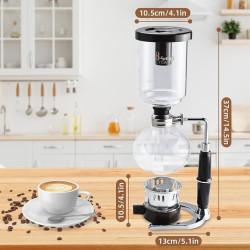 cafetera sifhon 5 tazas, 16 onzas