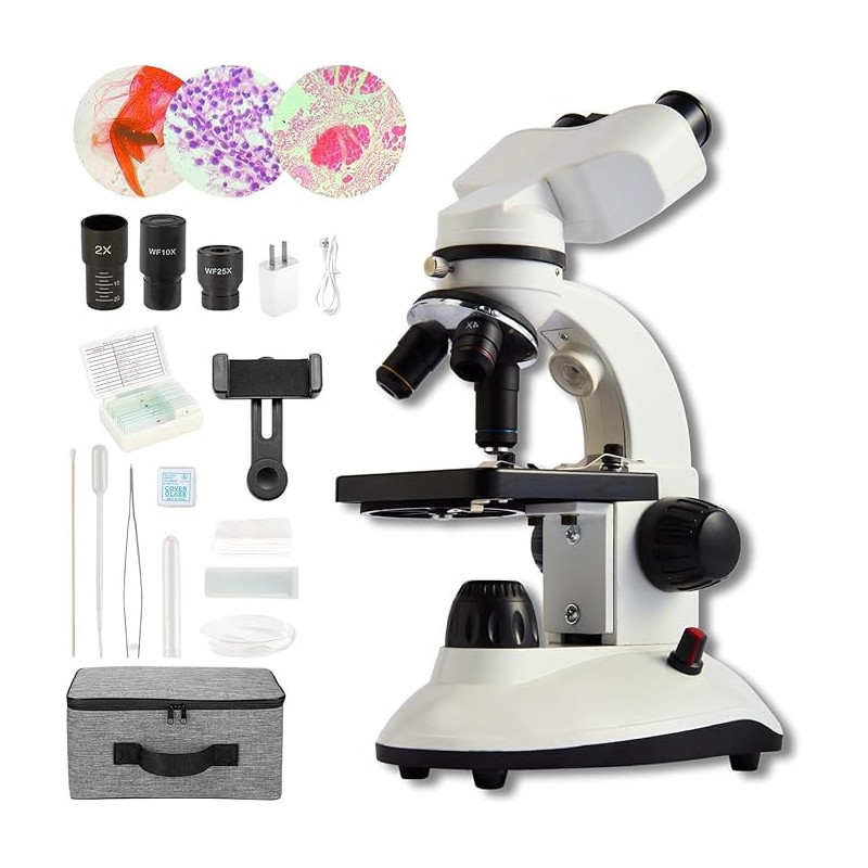 Microscopio compuesto profesional binocular