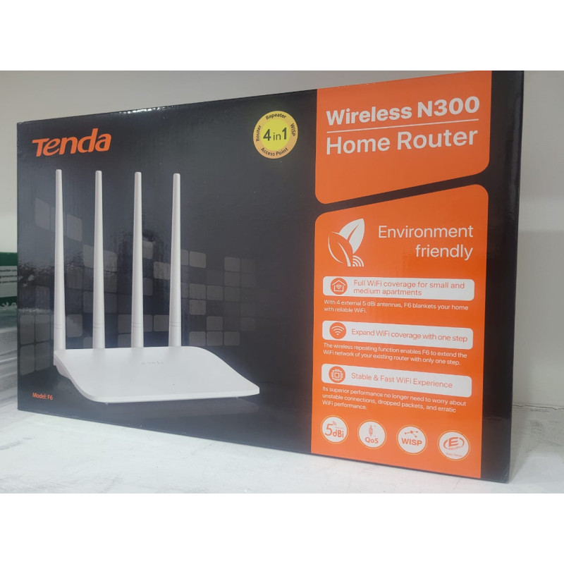 ROUTER F6WI-FI N300 2.4GH5puertos1 WAN FE LAN FE antenas 4x5dBitecnologia MU-MIMO.