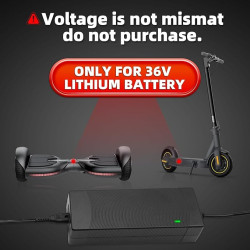 Cargador para Scooter 42V, 2A con puntas adaptadoras GOTRAX/ninebot/Jetson/Voyage