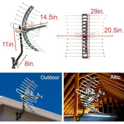 Antena HDTV de television para montaje exterior